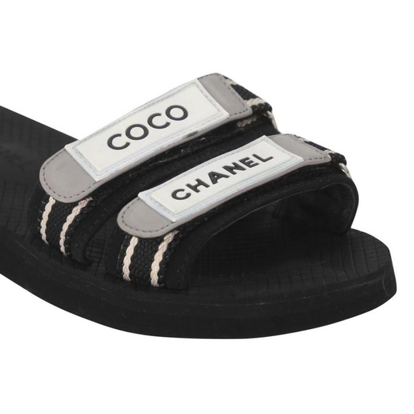 Chanel Slip On 35 Leather Slides Cc Dad Sandals CC-S0207P-C022 - Picture 7 of 11